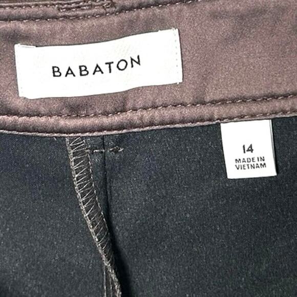 BabtonWomens Vegan Leather Flare Leg High Waisted Pants Brown Size 14 - Picture 7 of 7